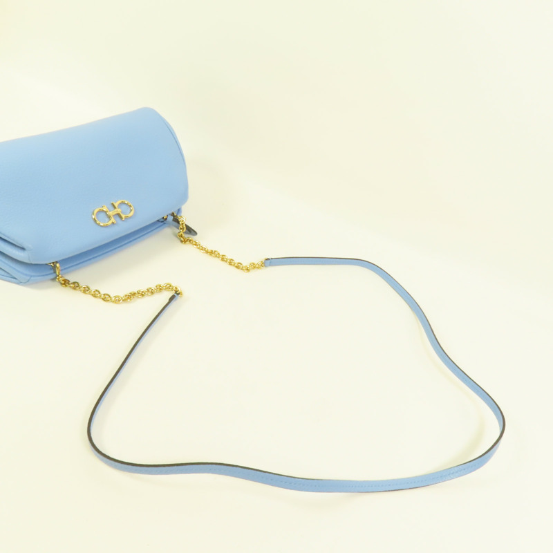 Salvatore Ferragamo 牛皮皮革Chain Shoulder肩背袋-5