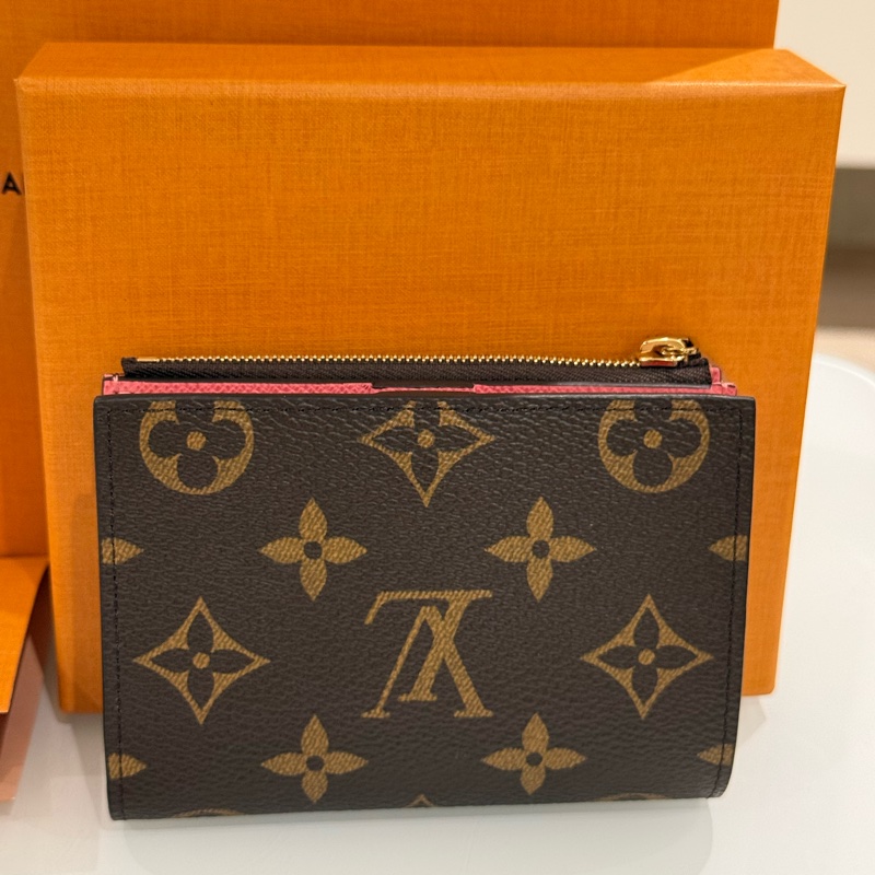 Lv Lisa 粉橘色短夾 M25692 錢包 全新品-6