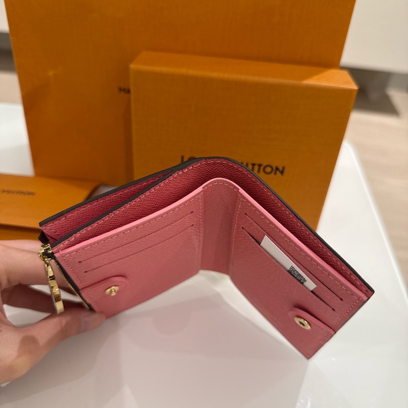 Lv Lisa 粉橘色短夾 M25692 錢包 全新品-9