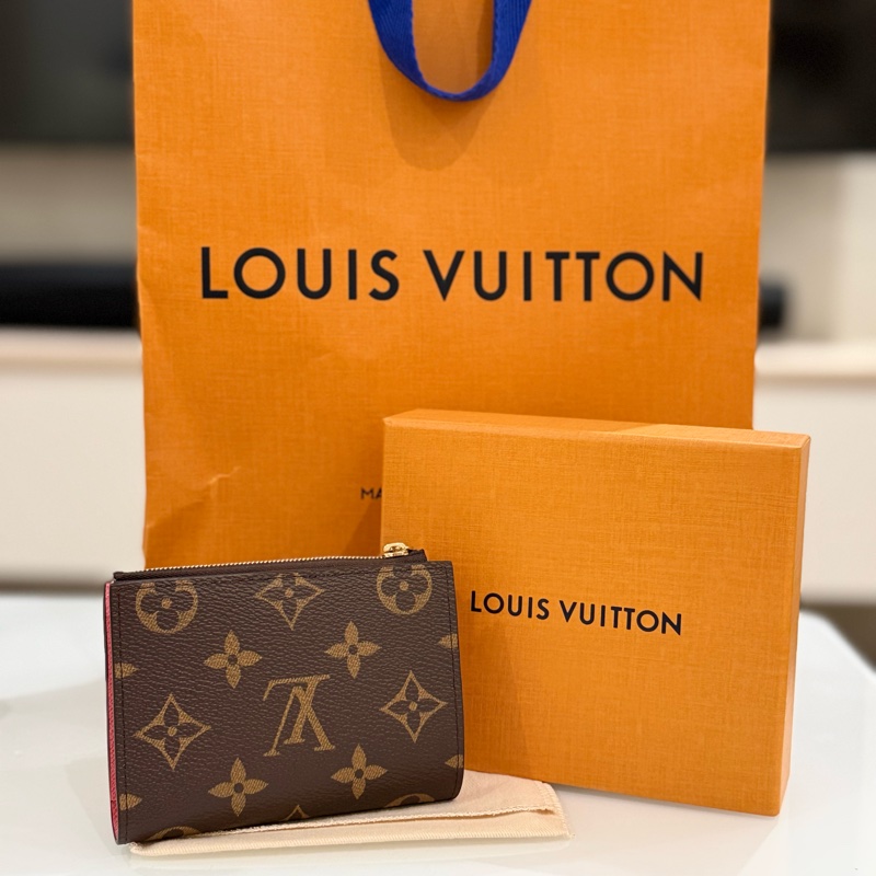 Lv Lisa 粉橘色短夾 M25692 錢包 全新品-11
