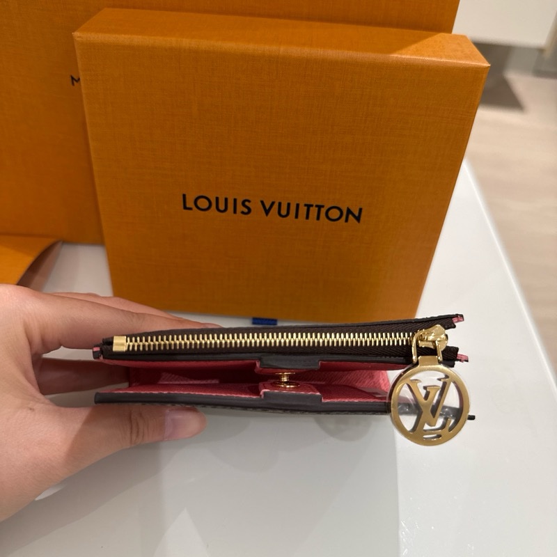 Lv Lisa 粉橘色短夾 M25692 錢包 全新品-2
