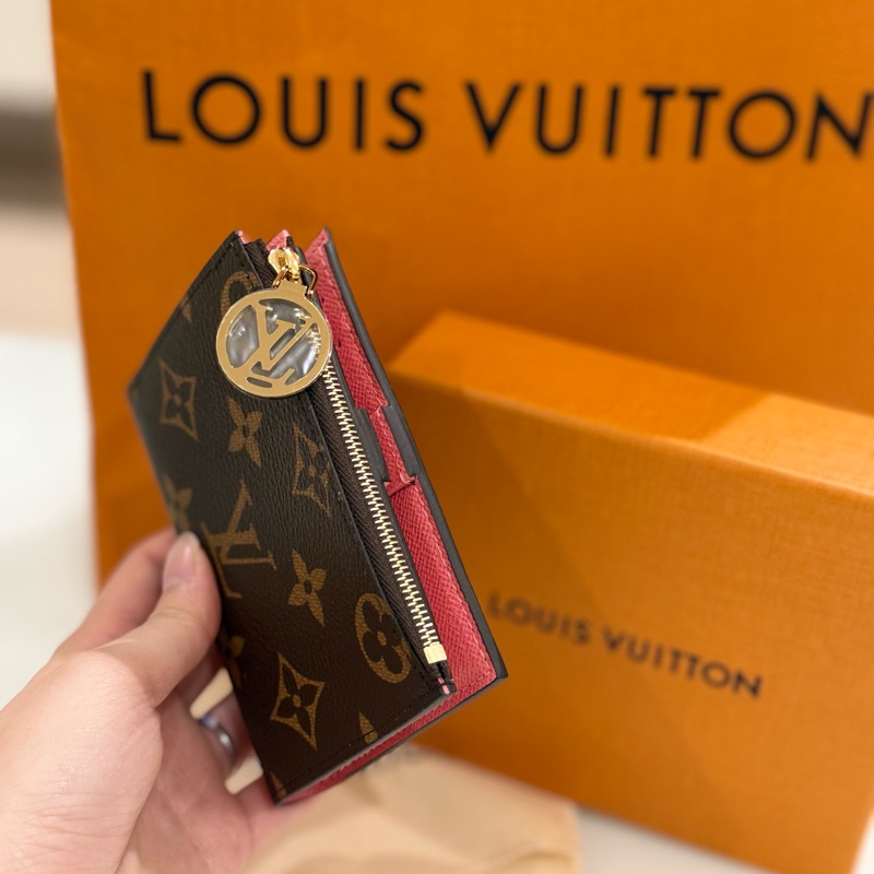 Lv Lisa 粉橘色短夾 M25692 錢包 全新品-5