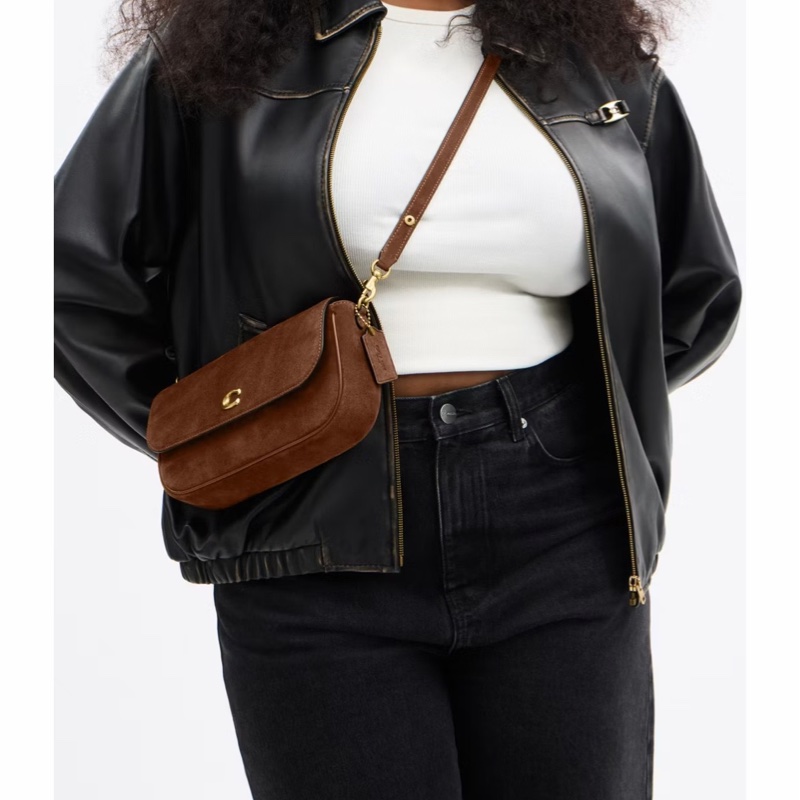 Coach 女士 BROOK 翻蓋鏈條單肩包均碼碼23.5cm*4.5cm*12cm-4