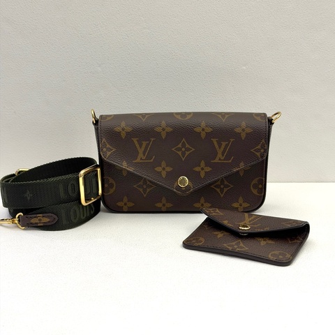LV Felicie StrapGo系列 原花墨綠背帶三合一包