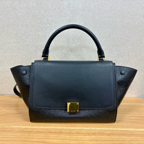Celine Trapeze 黑色鞦韆包-5