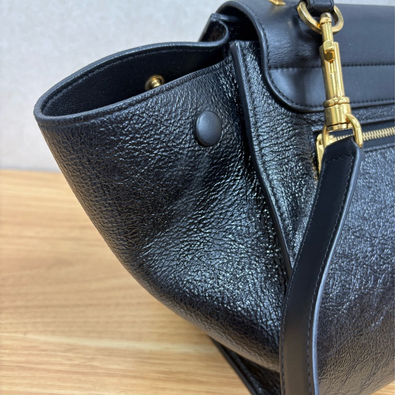 Celine Trapeze 黑色鞦韆包-14