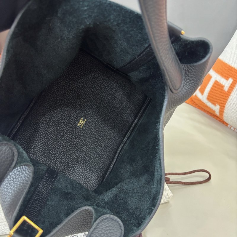近新品 愛馬仕Hermes 黑色金扣Picotin22菜籃子-8
