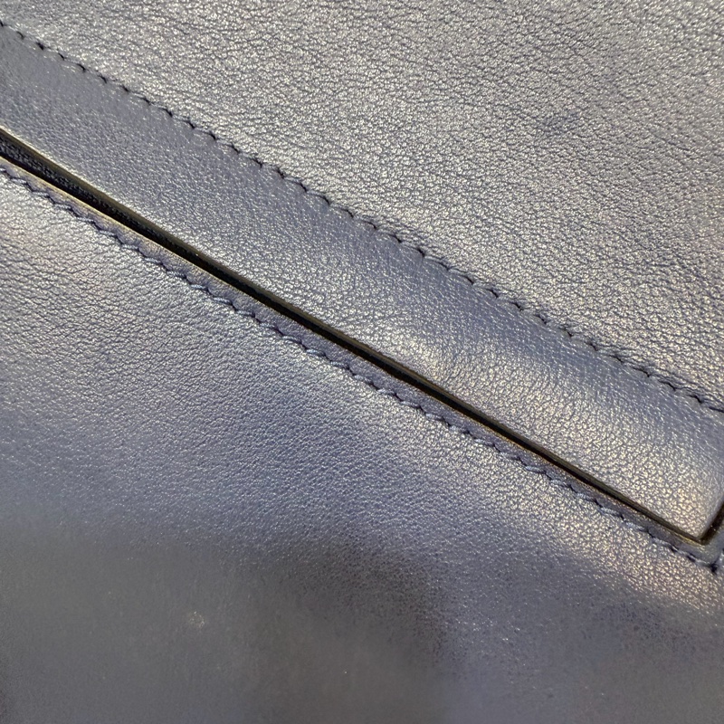 LOEWE ANTON 藍色 銀釦 T型包 斜背包 書包 翻蓋包-7