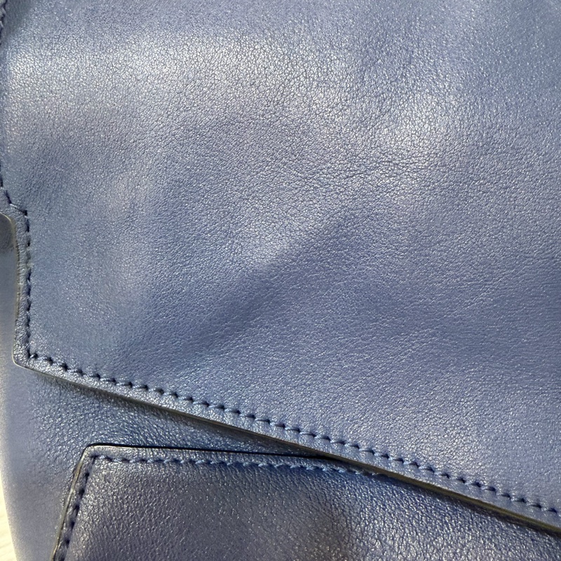 LOEWE ANTON 藍色 銀釦 T型包 斜背包 書包 翻蓋包-8