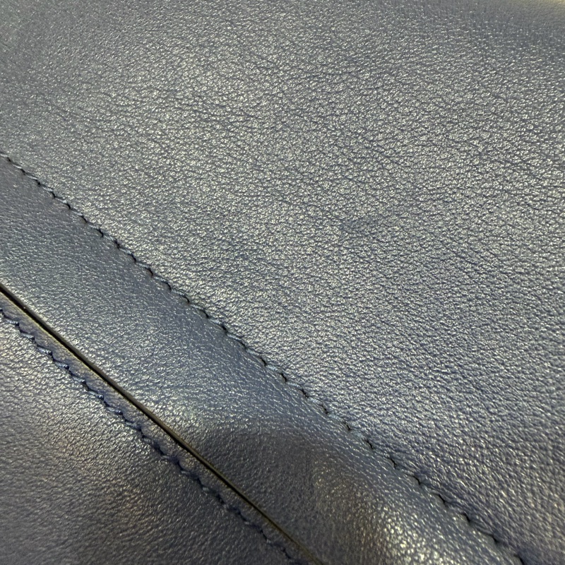 LOEWE ANTON 藍色 銀釦 T型包 斜背包 書包 翻蓋包-13