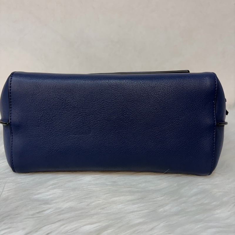 LOEWE ANTON 藍色 銀釦 T型包 斜背包 書包 翻蓋包-17