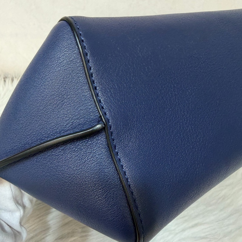 LOEWE ANTON 藍色 銀釦 T型包 斜背包 書包 翻蓋包-19