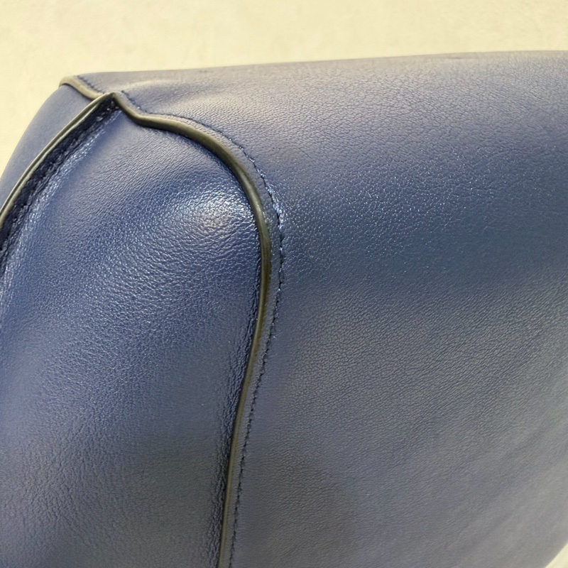 LOEWE ANTON 藍色 銀釦 T型包 斜背包 書包 翻蓋包-20