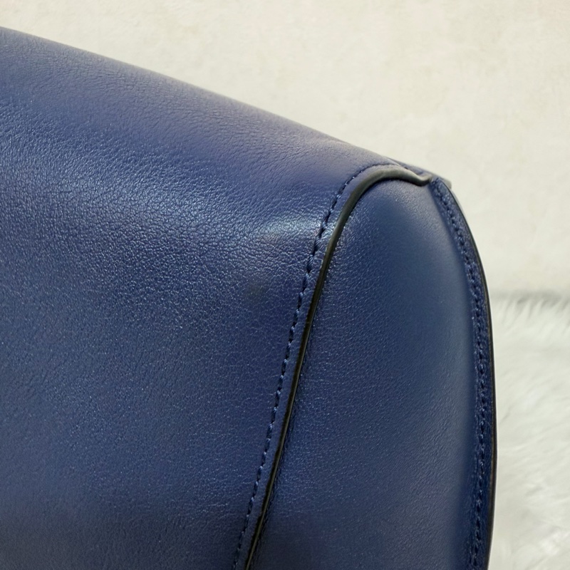 LOEWE ANTON 藍色 銀釦 T型包 斜背包 書包 翻蓋包-23
