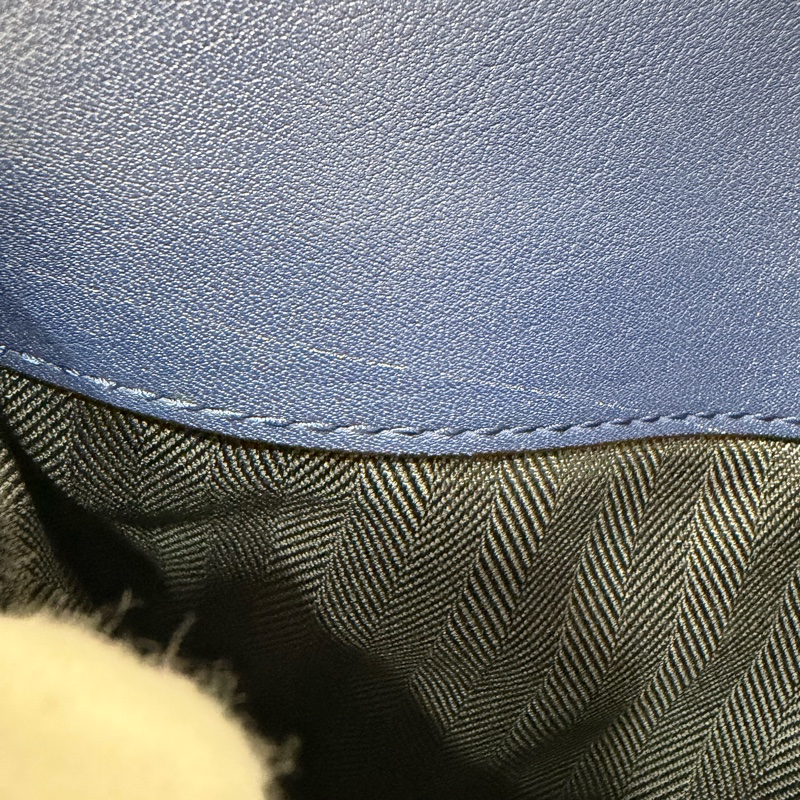 LOEWE ANTON 藍色 銀釦 T型包 斜背包 書包 翻蓋包-31