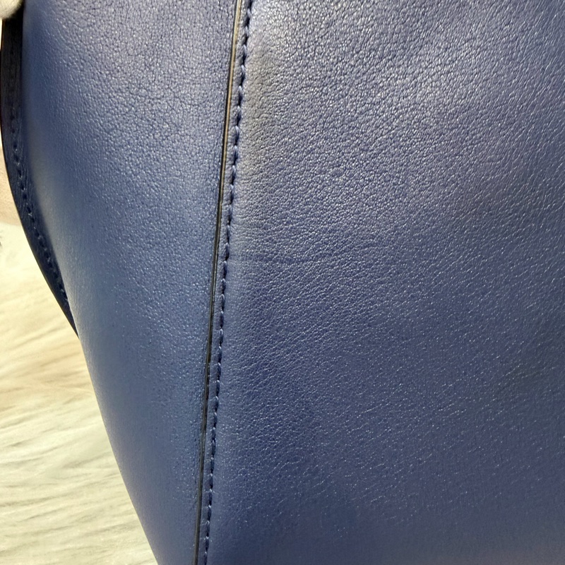 LOEWE ANTON 藍色 銀釦 T型包 斜背包 書包 翻蓋包-38