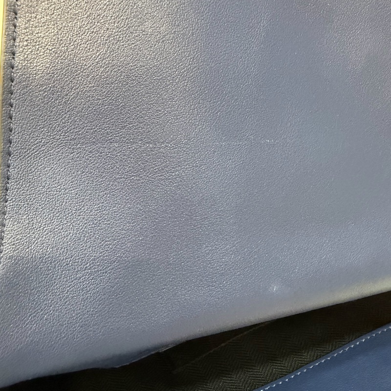 LOEWE ANTON 藍色 銀釦 T型包 斜背包 書包 翻蓋包-45