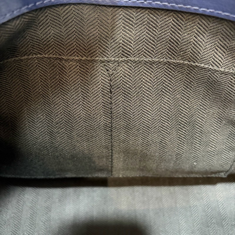 LOEWE ANTON 藍色 銀釦 T型包 斜背包 書包 翻蓋包-52