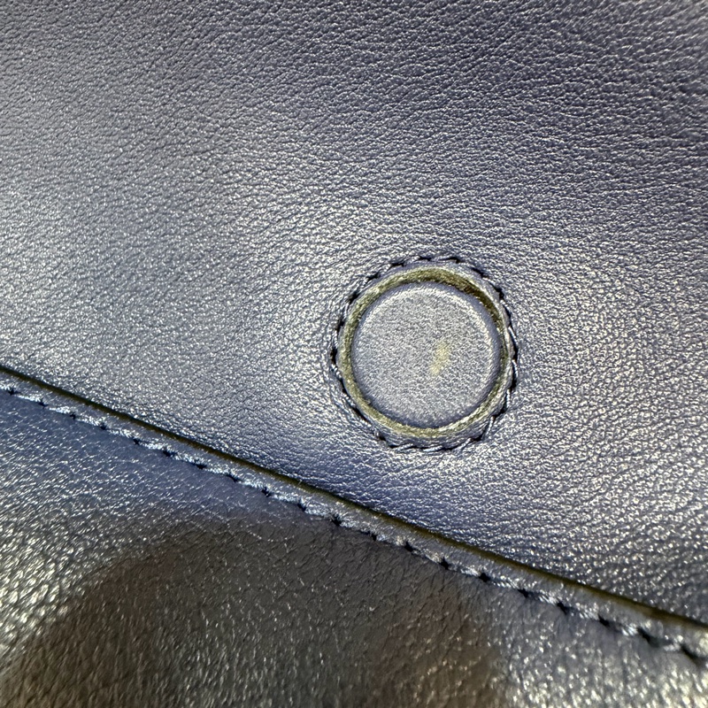 LOEWE ANTON 藍色 銀釦 T型包 斜背包 書包 翻蓋包-66