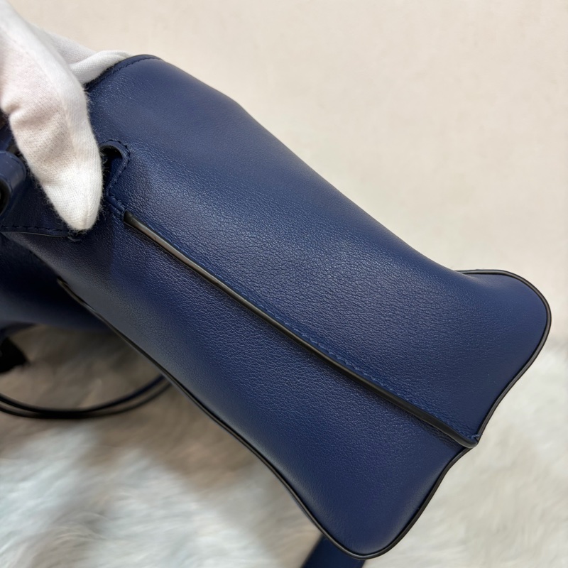 LOEWE ANTON 藍色 銀釦 T型包 斜背包 書包 翻蓋包-69