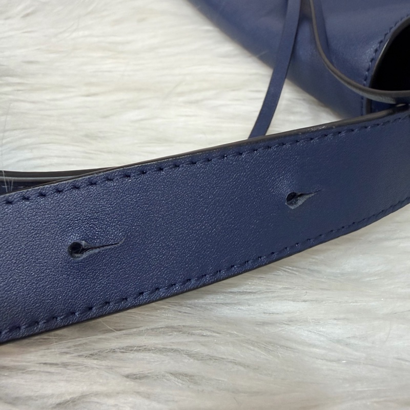 LOEWE ANTON 藍色 銀釦 T型包 斜背包 書包 翻蓋包-73