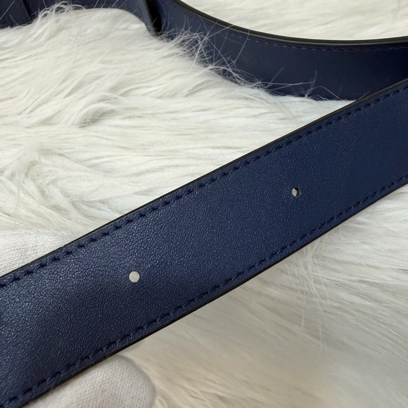 LOEWE ANTON 藍色 銀釦 T型包 斜背包 書包 翻蓋包-76