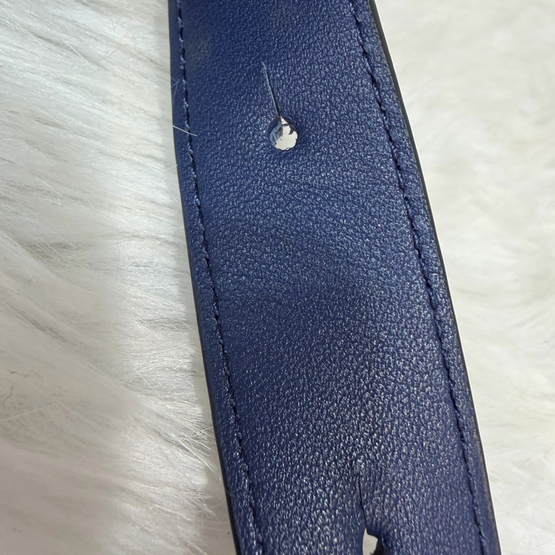 LOEWE ANTON 藍色 銀釦 T型包 斜背包 書包 翻蓋包-77