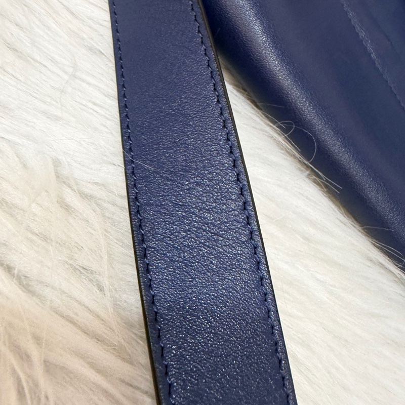 LOEWE ANTON 藍色 銀釦 T型包 斜背包 書包 翻蓋包-81