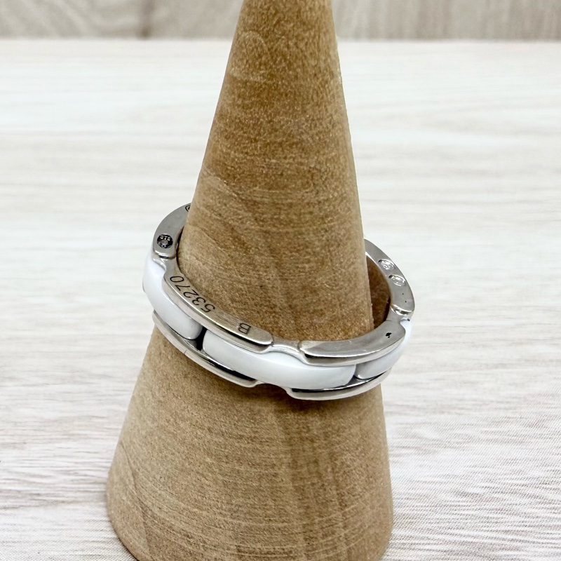 CHANEL白陶瓷拚18K白金ULTRA戒指 J3091-4