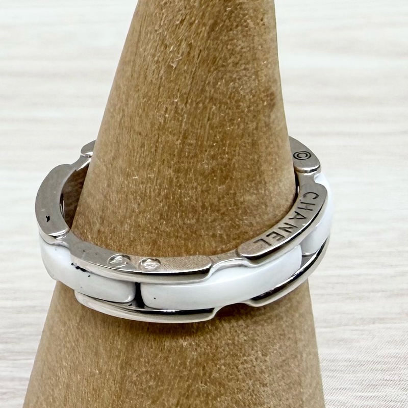 CHANEL白陶瓷拚18K白金ULTRA戒指 J3091-13