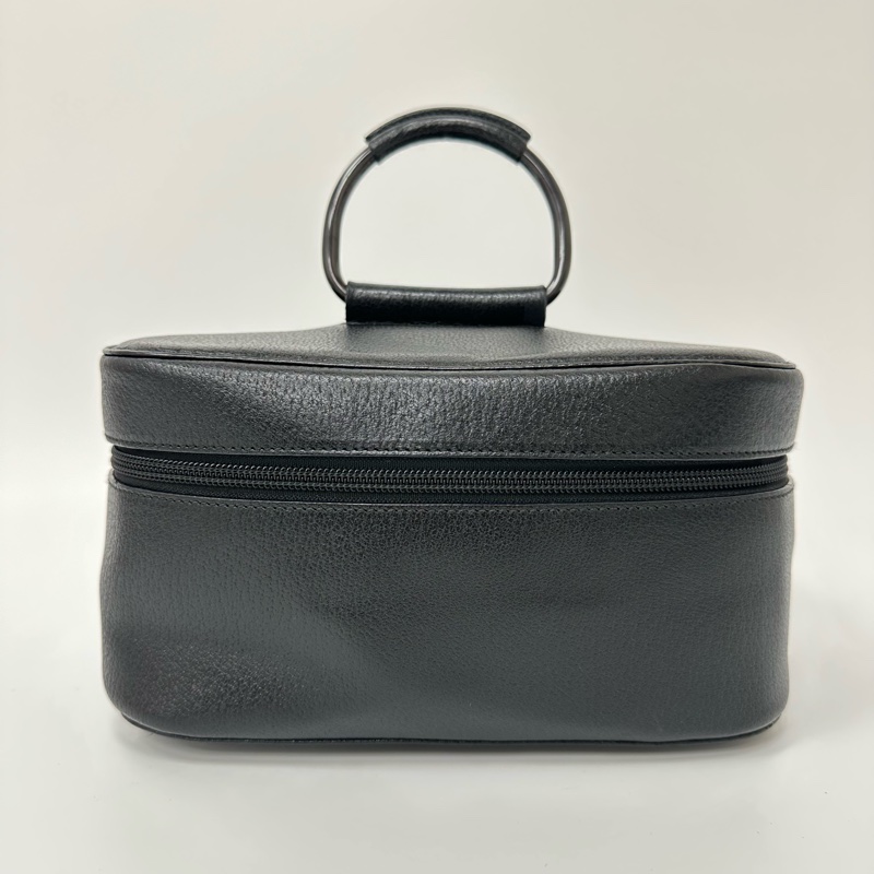 【赫蒂國際精品】Gucci 古馳 黑色皮革化妝包 vintage-3