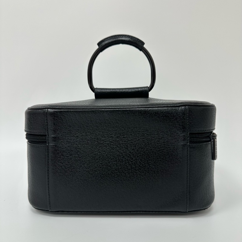 【赫蒂國際精品】Gucci 古馳 黑色皮革化妝包 vintage-5