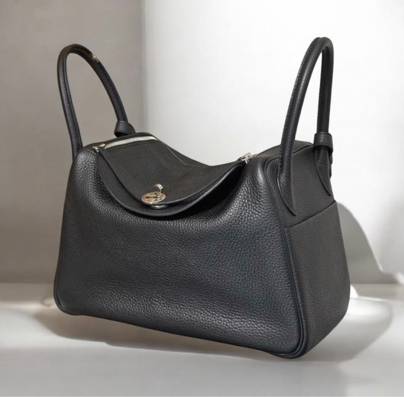 「JL精品代購」95新 現貨 HERMES 愛馬仕Lindy 30 黑銀-3