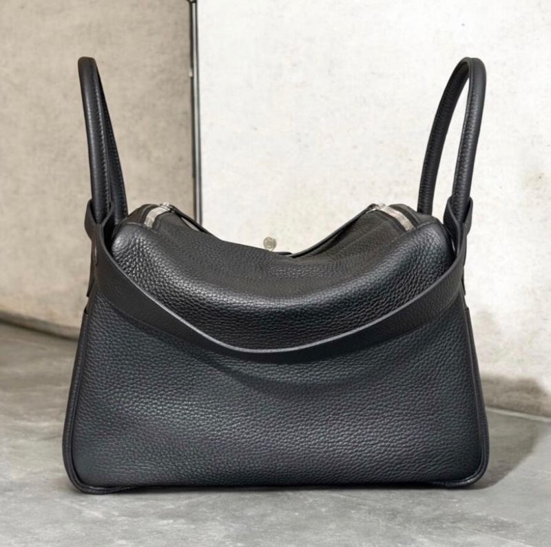 「JL精品代購」95新 現貨 HERMES 愛馬仕Lindy 30 黑銀-4
