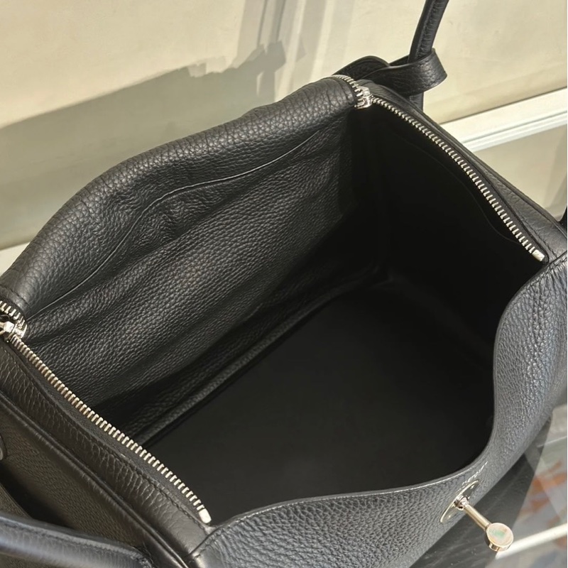 「JL精品代購」95新 現貨 HERMES 愛馬仕Lindy 30 黑銀-6