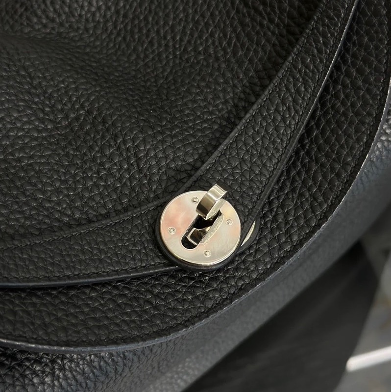 「JL精品代購」95新 現貨 HERMES 愛馬仕Lindy 30 黑銀-8