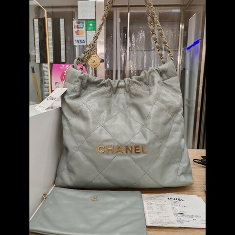 Chanel 22 bag 霧霾藍
