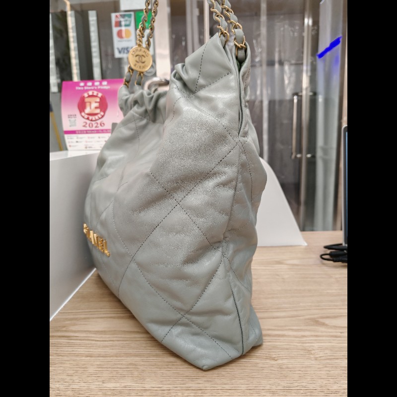 Chanel 22 bag 霧霾藍-4