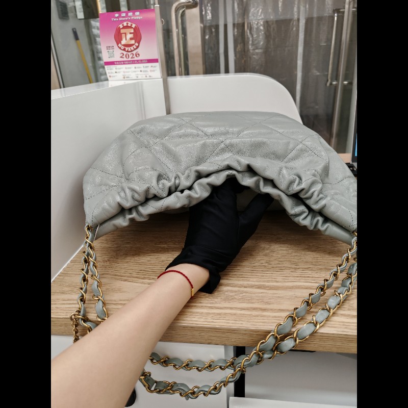 Chanel 22 bag 霧霾藍-10