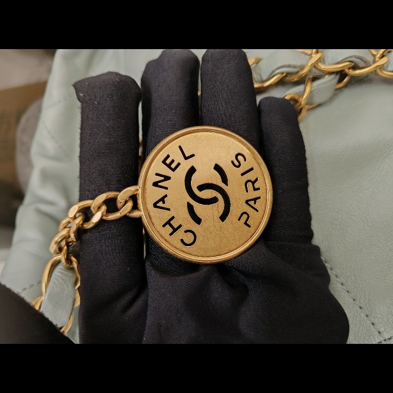 Chanel 22 bag 霧霾藍-15