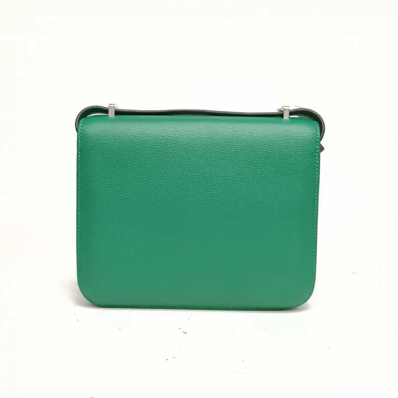 HERMES Constance康康19絲絨綠EC皮C刻銀扣肩背包-2