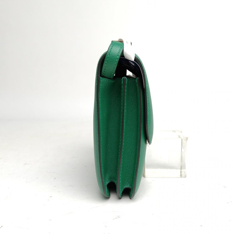 HERMES Constance康康19絲絨綠EC皮C刻銀扣肩背包-3