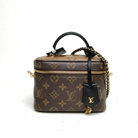 LOUIS VUITTON Vanity化妝包小號19老花PVC金扣2021肩背包