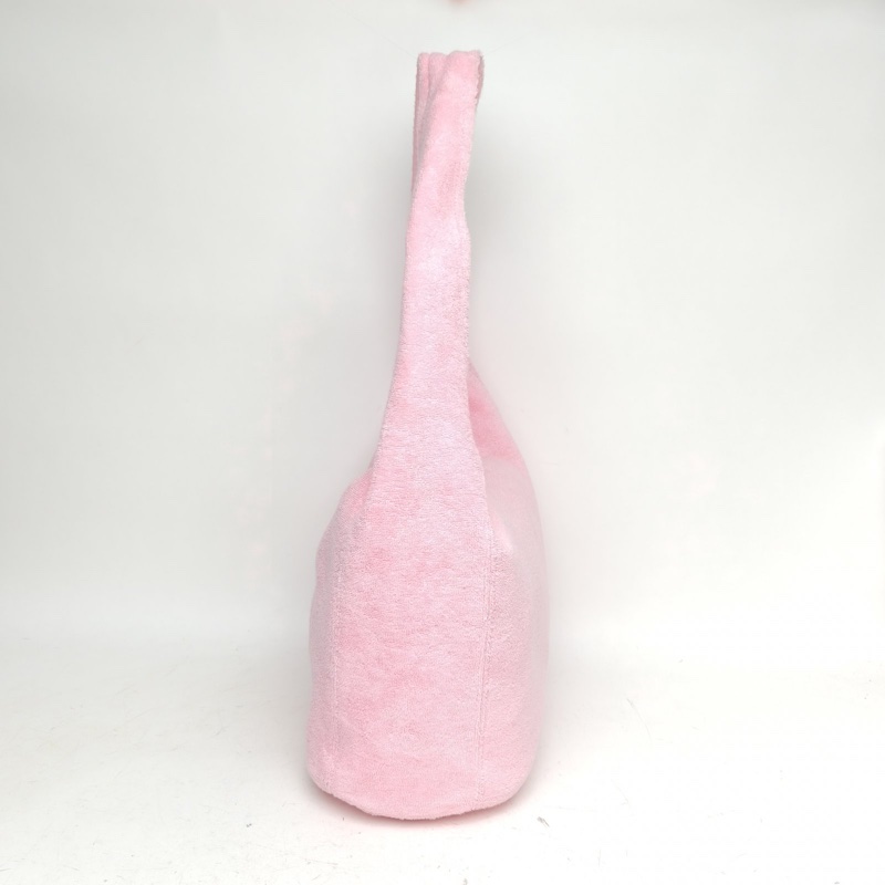 CHANEL 粉色棉銀扣25MCocoBeach毛巾子袋沙灘包三合一-1