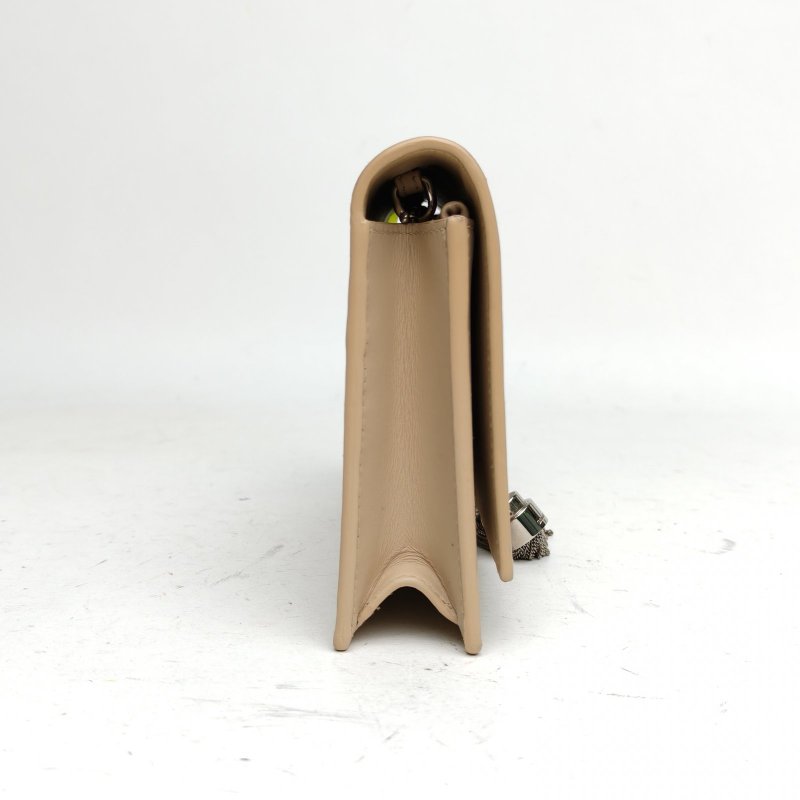 SAINT LAURENT KATEWoc流蘇裸色牛皮銀扣肩背包-1