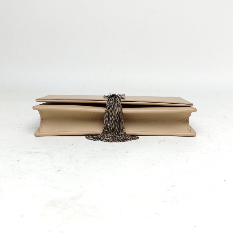 SAINT LAURENT KATEWoc流蘇裸色牛皮銀扣肩背包-4