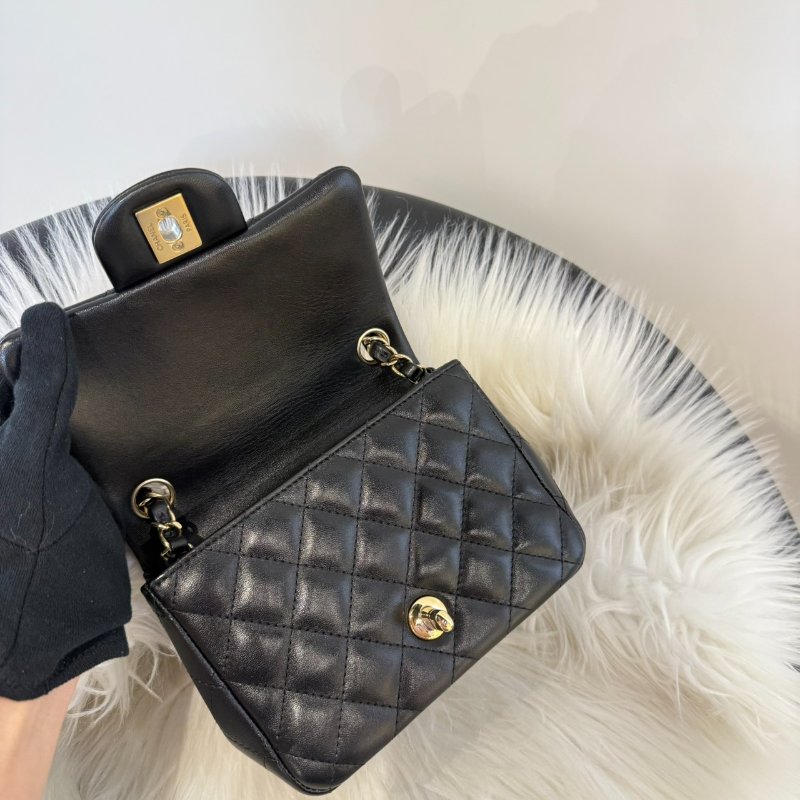 全新 香奈兒 黑金方胖子-4