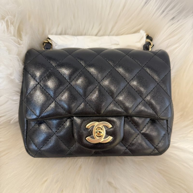 全新 香奈兒 黑金方胖子-6