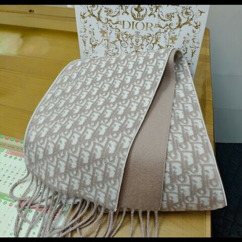 Dior Oblique 窄版圍巾Rose Des Vents 喀什米爾羊毛