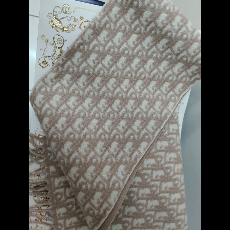 Dior Oblique 窄版圍巾Rose Des Vents 喀什米爾羊毛-3